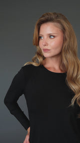 Modest Black Loose Basic Dress – Women's Fashion
