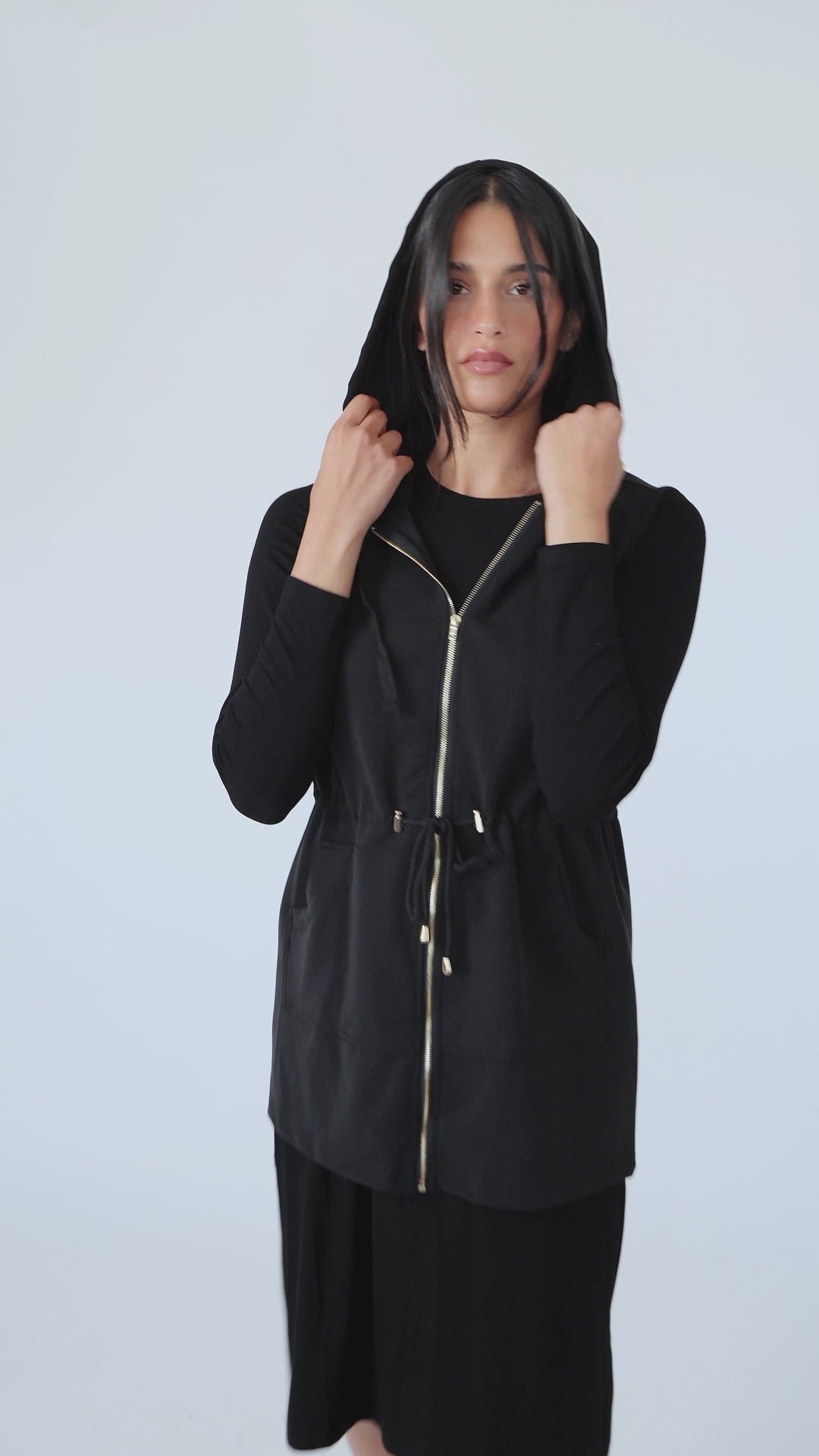 Hoodie Vest- Black