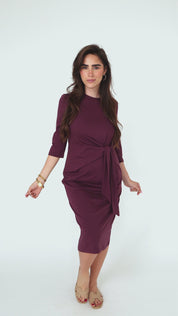 Tie Dress - Aubergine