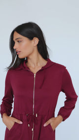 Modest Maroon Hoodie Dress – Women's Fashion