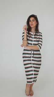 Ocean green Chevron Lia Dress