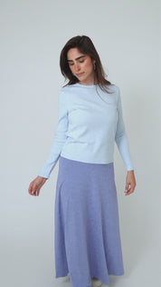 Light Blue Denim Wash Dalia MAXI Skirt