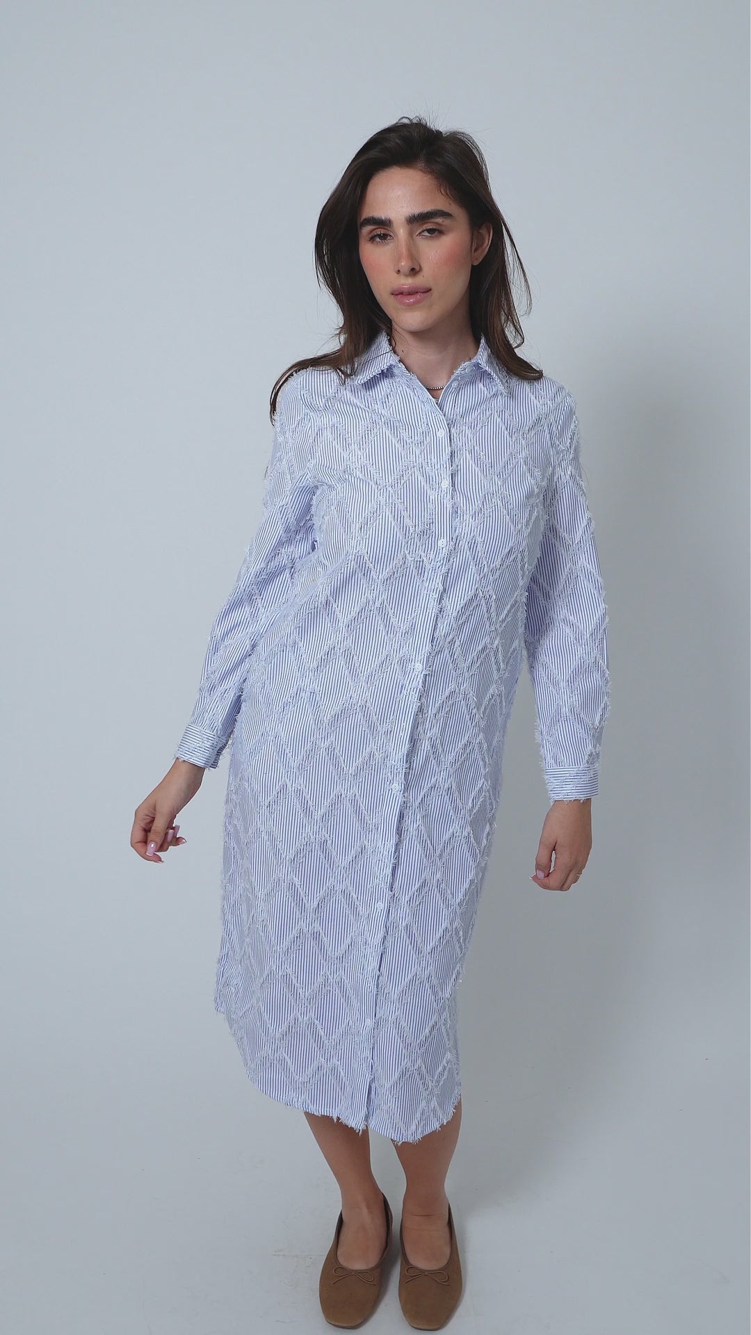 Modest Cotton Fringe Dress with Pockets – Women's Fashion