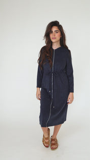 PLC Hoodie Dress - Midnight