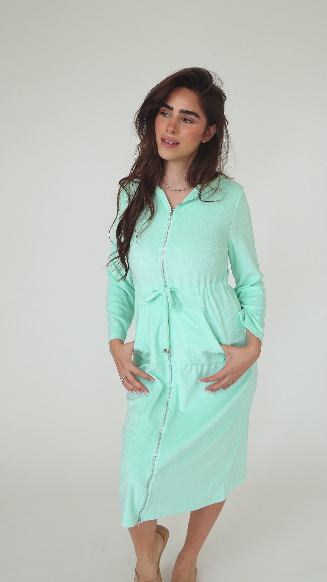 PLC Hoodie Dress - Mint