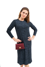 Daniella Faye Seraphine loose basic dress in charcoal — modest women's FW26 collection, photo 7