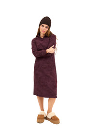 Daniella Faye Serenity pullover hoodie dress in plum — modest women's FW26 collection, photo 1