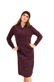 Daniella Faye Serenity pullover hoodie dress in plum — modest women's FW26 collection, photo 2