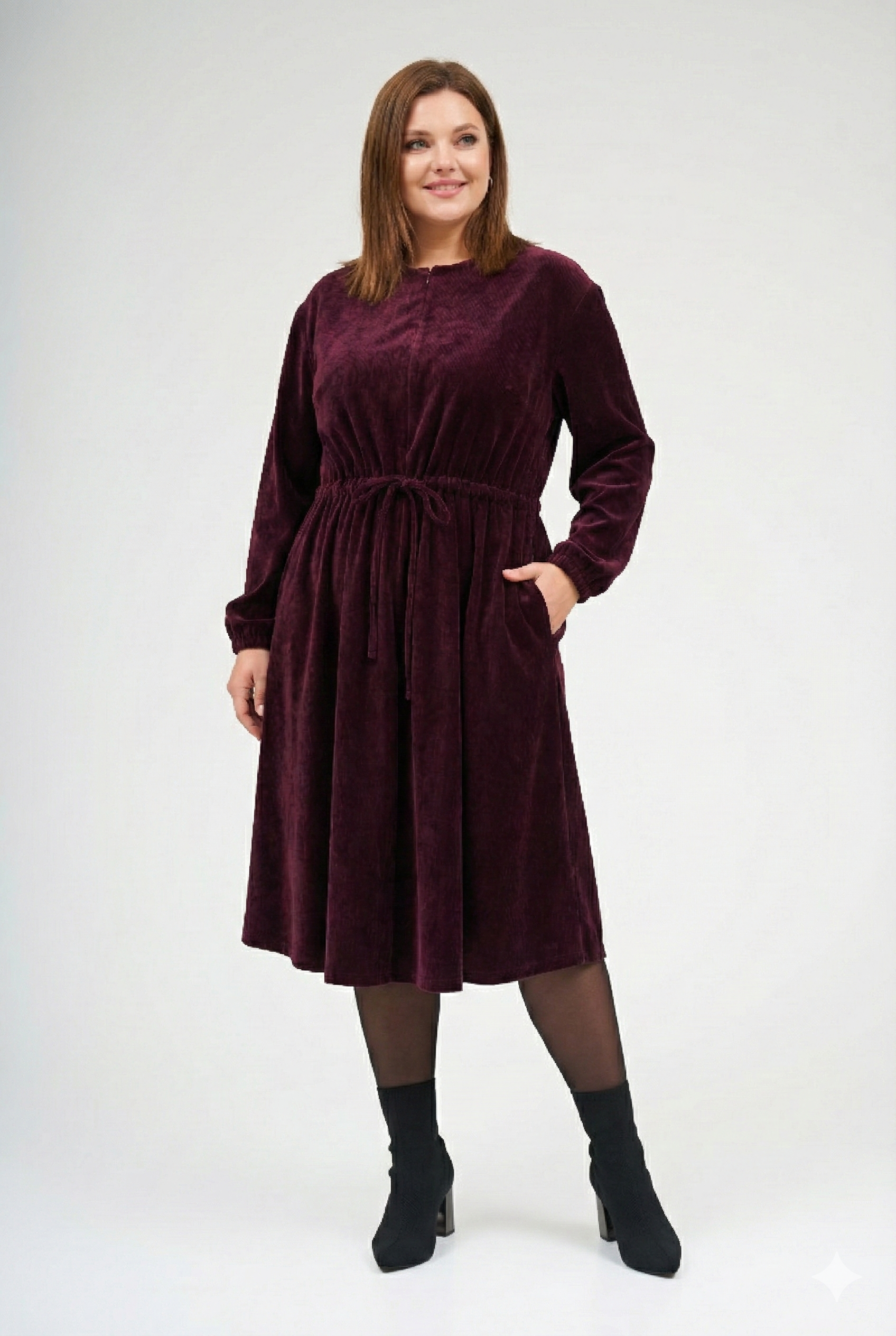 Velvet Lia Dress - Bordeaux