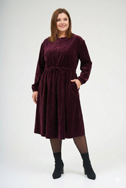 Velvet Lia Dress - Bordeaux