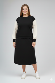 Sheepskin Top - Black & Ivory