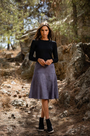 Modest GRAPHITE SUEDE KIKI SKIRT - Women's Fashion