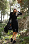 Ribbed Basic Black Dress