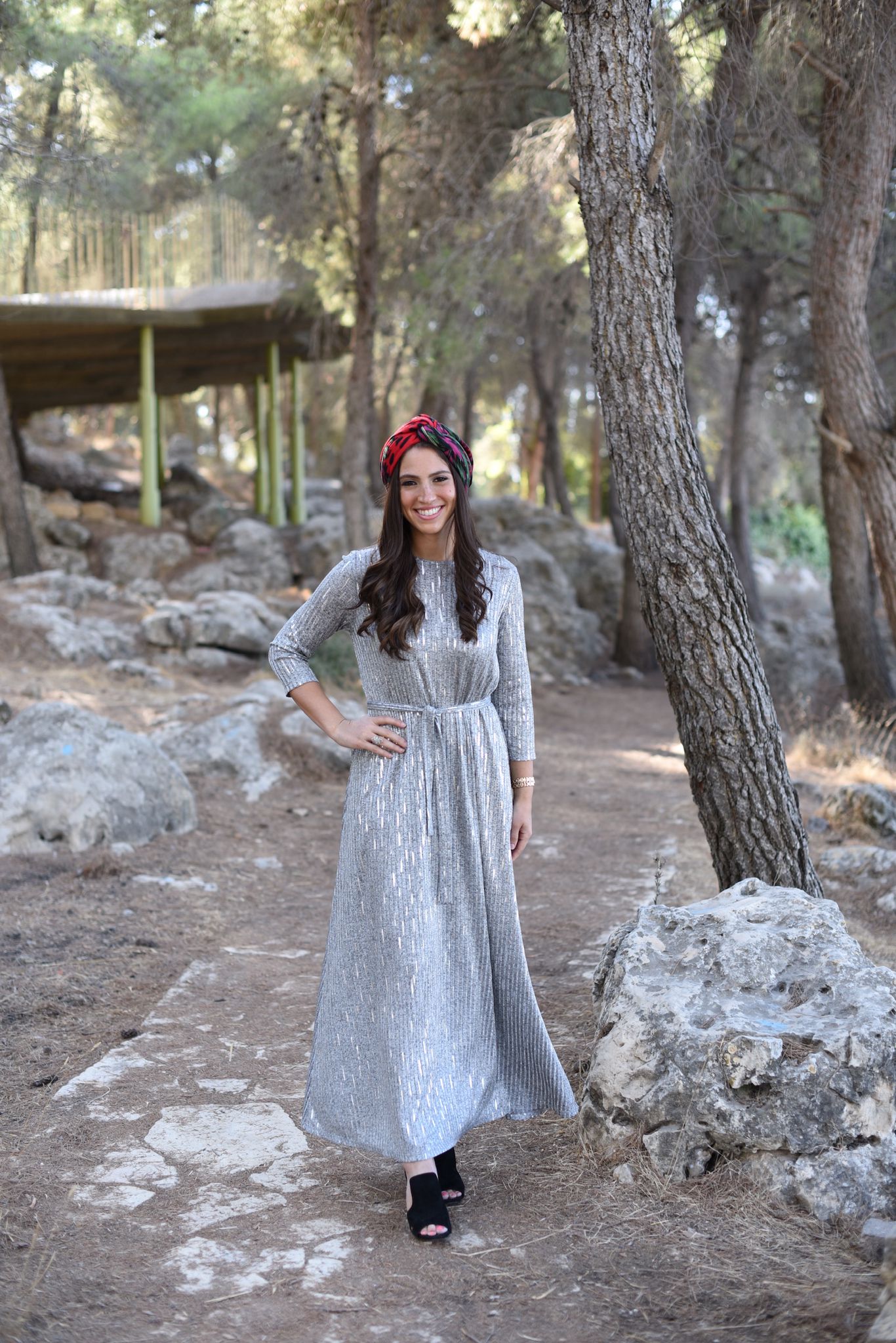 Silver Shimmer Maxi Dress