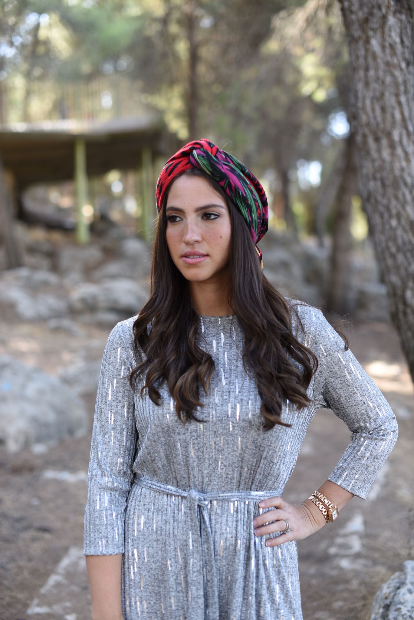 Modest Silver Maxi Dress